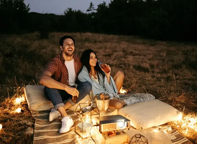 Picnic romantico notturno